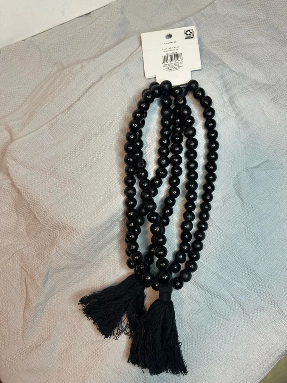 Place and Time Halloween Black Wooden Bead Garland